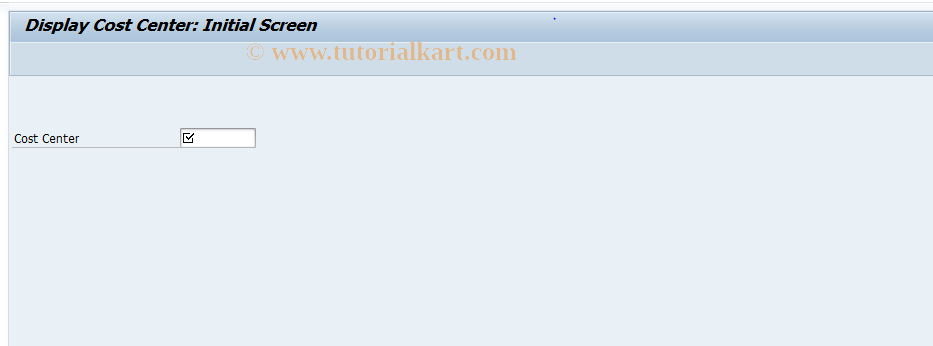 SAP TCode KS03 - Display Cost Center