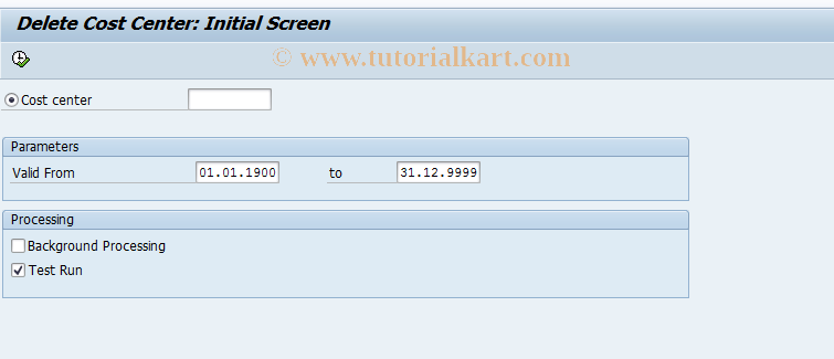 SAP TCode KS04 - Delete cost center