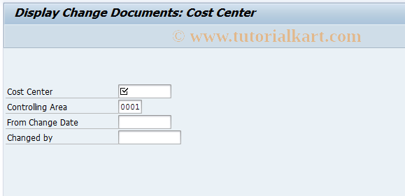SAP TCode KS05 - Cost Center: Display Changes