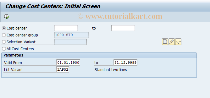 SAP TCode KS12 - Change Cost Centers