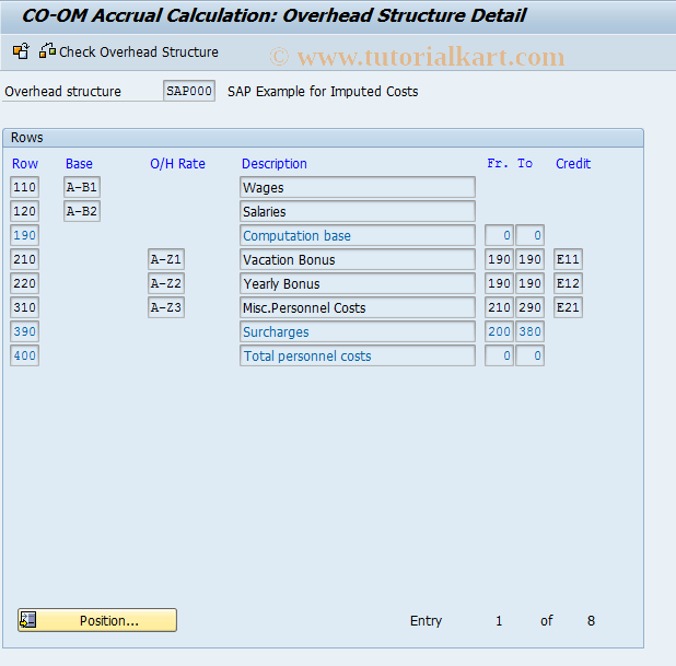 SAP TCode KSAP - Accrual Calc.: Maintain Plan Data