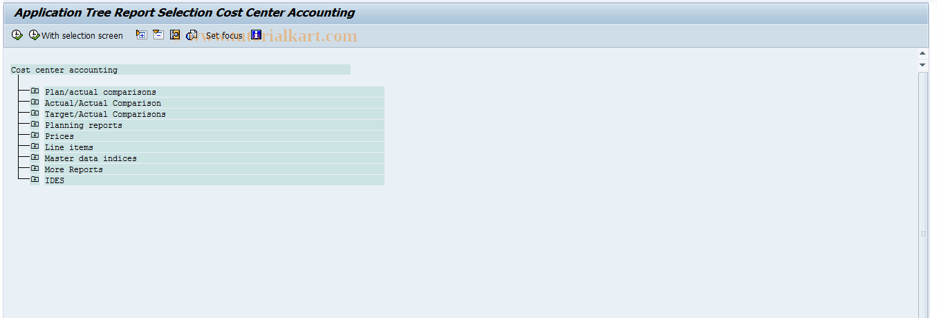 SAP TCode KSBB - Run Selected Reports