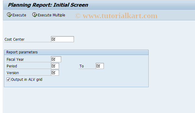 SAP TCode KSBL - Cost centers: Planning overview