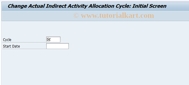 SAP TCode KSC2 - Change Actual Indirect Acty Allocation 