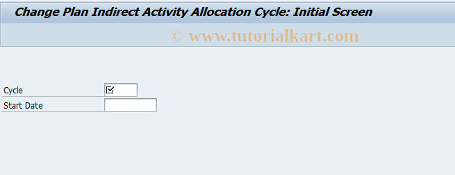 SAP TCode KSC8 - Change Indirect Activity Allocation Plan