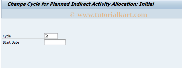 SAP TCode KSC8N - Change Indirect Activity Allocation Plan