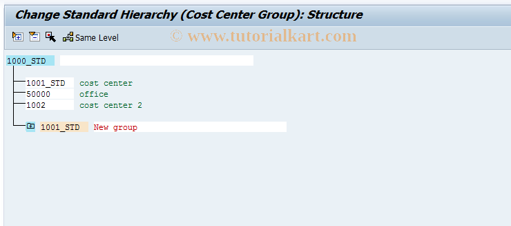 SAP TCode KSH2 - Change Cost Center Group