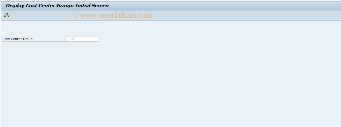 SAP TCode KSH3 - Display Cost Center Group