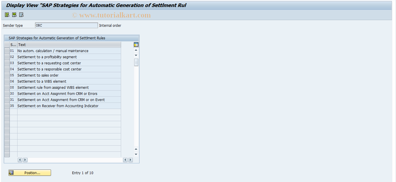 SAP TCode KSR1_ORC - Strategies for Internal Orders