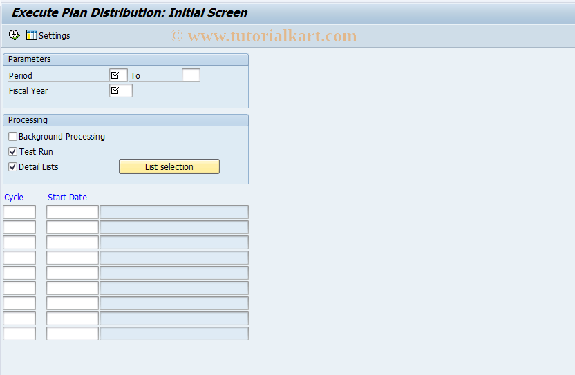 SAP TCode KSVB - Execute Plan Distribution