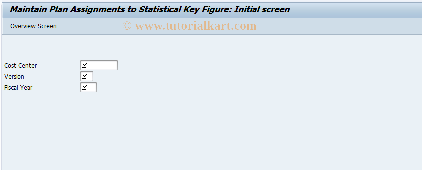 SAP TCode KVA0 - Maintain Assignment Cost Ctr./KF