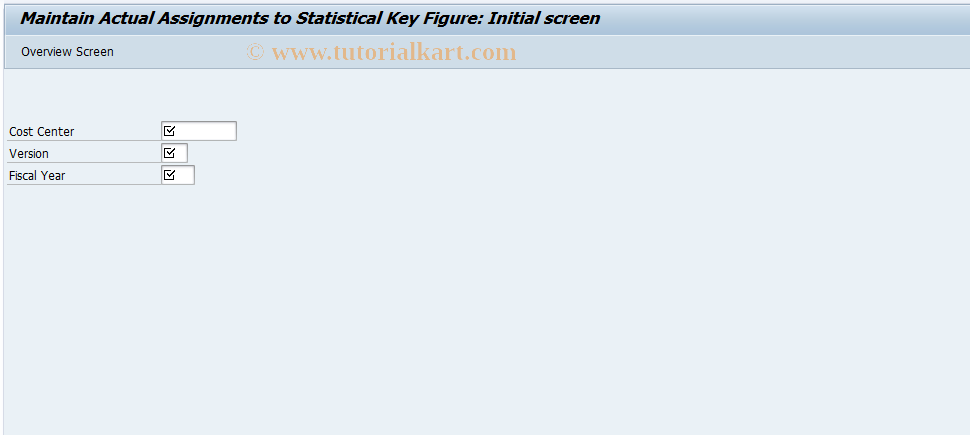 SAP TCode KVA2 - Maintain Actual Assignment CCtr/KF