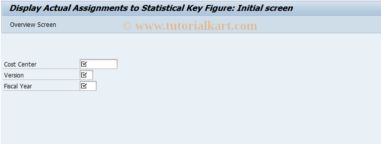 SAP TCode KVA3 - Display Actual Assignment CCtr/KF