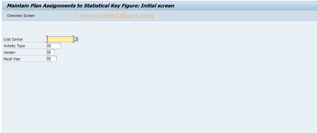 SAP TCode KVB0 - Maintain Plan Assignment Process/KF