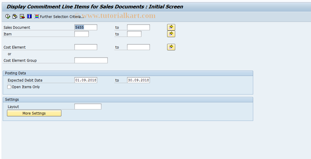 SAP TCode KVBO - Sales Documents: Commit. Line Items