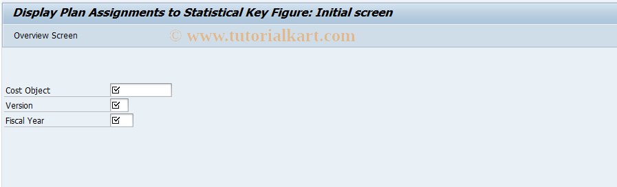 SAP TCode KVC1 - Display Plan Assignment CObj/KF