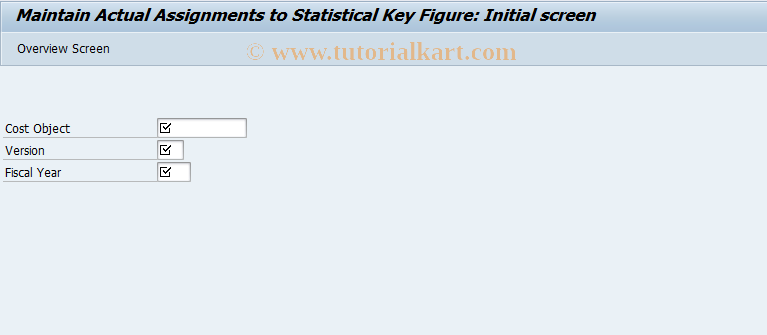 SAP TCode KVC2 - Change Actual Assignment CObj/KF