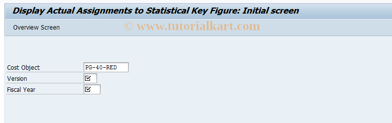 SAP TCode KVC3 - Display Actual Assignment CObj/KF