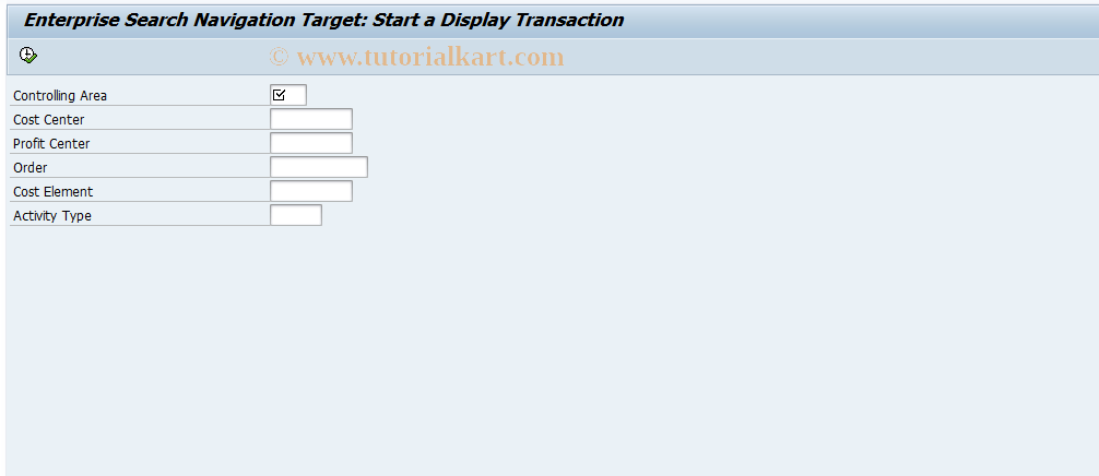 SAP TCode KXX3 - Start a CO Display Transaction