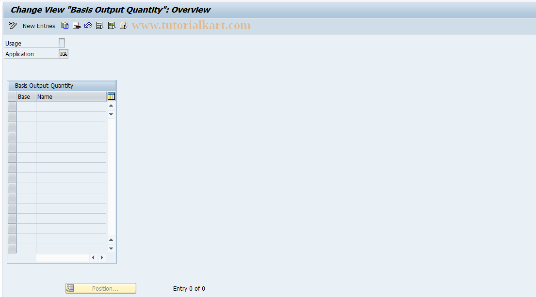 SAP TCode KZO2 - Maintain Basis of Output Quantity