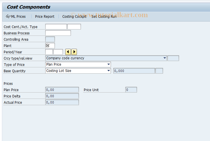 SAP TCode LACCS - CO_ML_DISPLAY