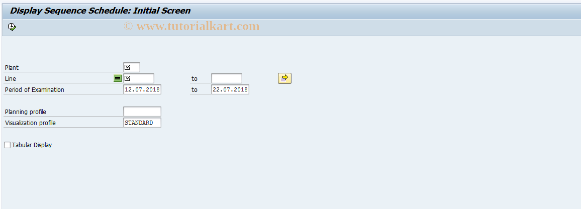 SAP TCode LAS3 - Display Sequence Schedule