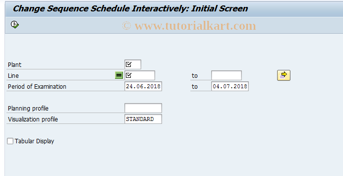 SAP TCode LAS4 - Change Sequence Schedule Interactively