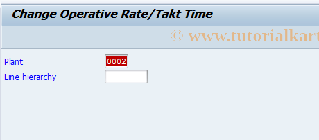 SAP TCode LDA2 - Change Takt Time