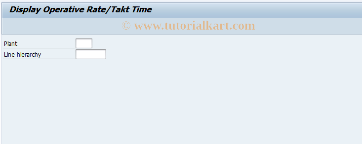SAP TCode LDA3 - Display Takt Time
