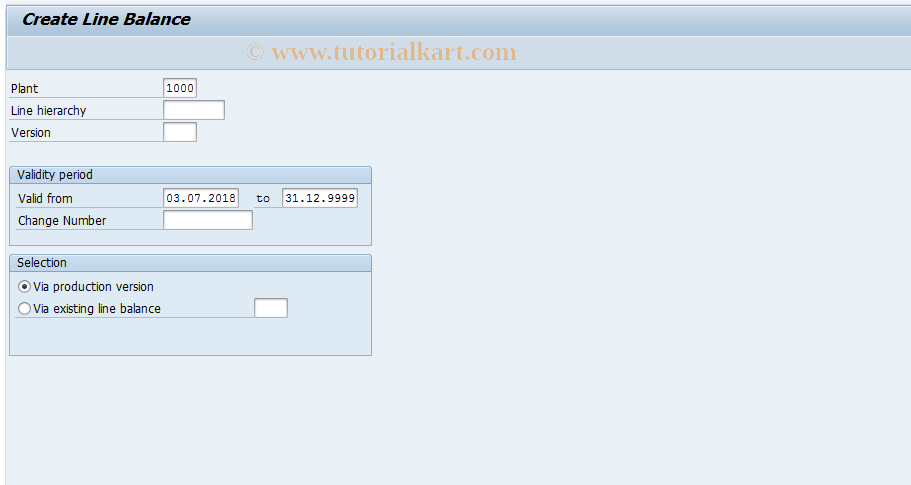 SAP TCode LDD1 - Create Line Balance