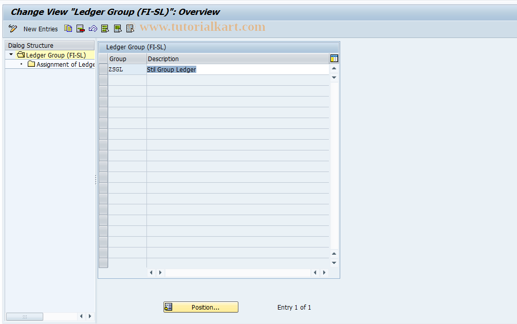 SAP TCode LDGRP - Definition of Ledger Groups (FI-SL)
