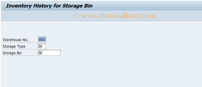 SAP TCode LI05 - Inventory History for Storage Bin