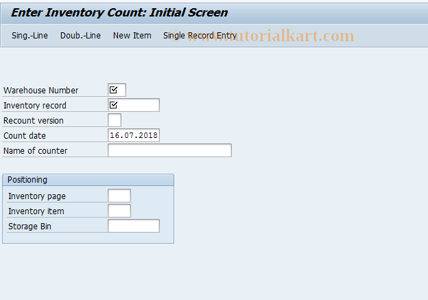 SAP TCode LI11 - Enter Inventory Count