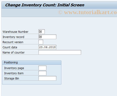 SAP TCode LI12N - Change inventory count