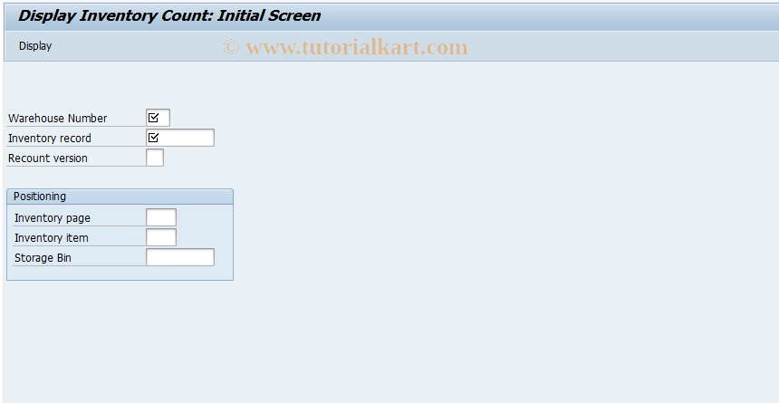 SAP TCode LI13N - Display Inventory Count