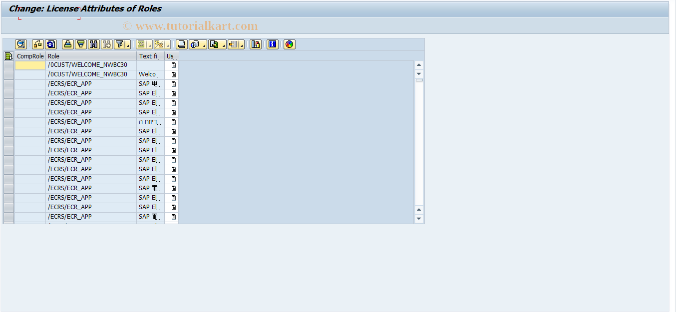 SAP TCode LICENSE_ATTRIBUTES - Maintain License Attributes of Roles