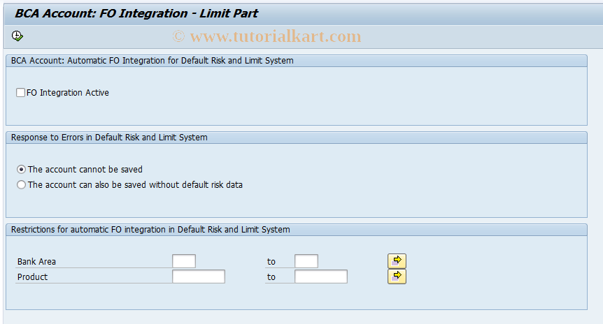 SAP TCode LMIBKKA - BCA Account: FO Integration actual /inact.