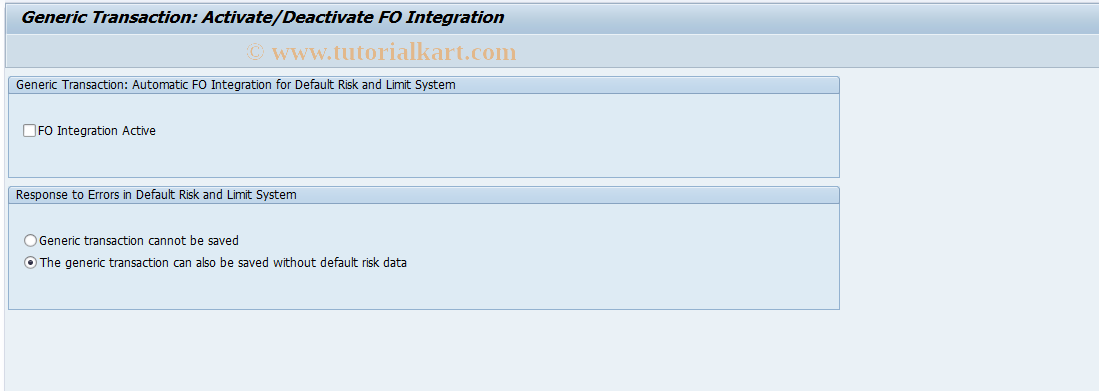 SAP TCode LMIFGDT - Risk Object: FO Integration actual /inact.