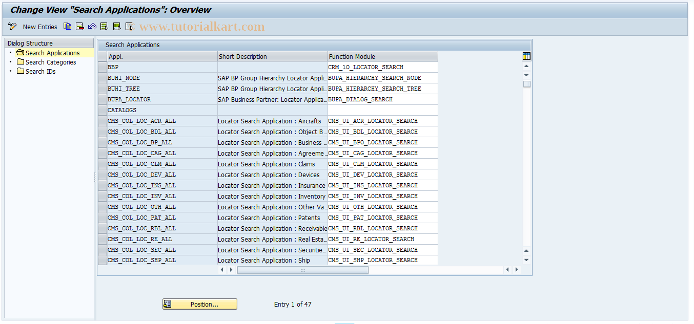 SAP TCode LOCA_CUST - Locator Customizing