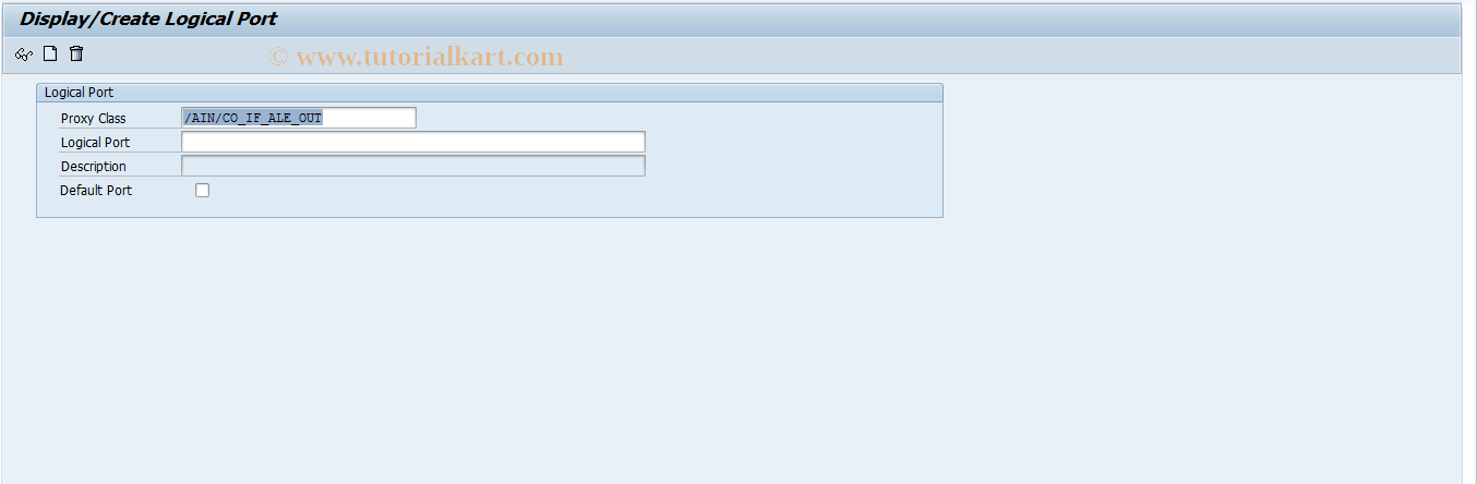 SAP TCode LPCONFIG - Maintain Logical Ports