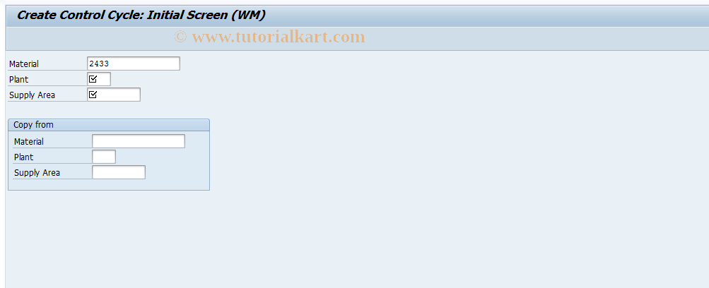 SAP TCode LPK1 - Create Control Cycle for WM