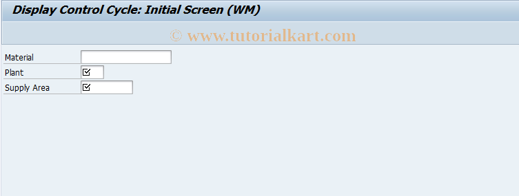 SAP TCode LPK3 - Display Control Cycle for WM