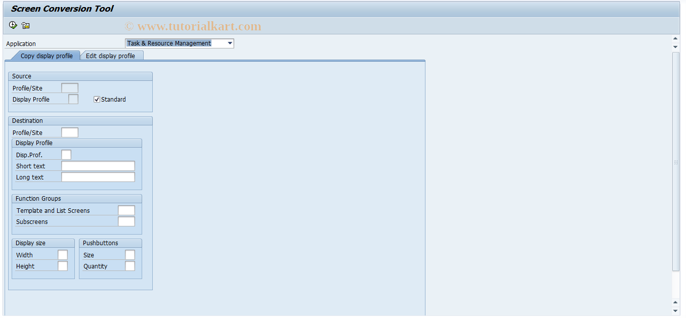 SAP TCode LPSC - RF Screen Conversion Tool