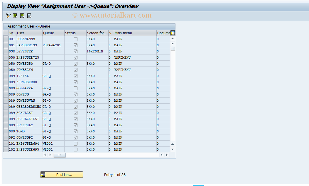SAP TCode LRFMD - Maintain RF user master data