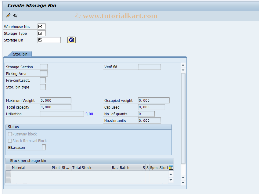 SAP TCode LS01N - Create Warehouse Master Record