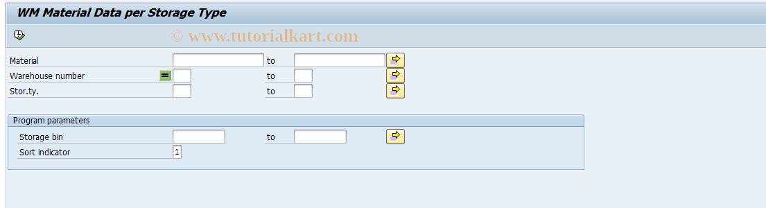 SAP TCode LS09 - Display Material Data for Storage Type