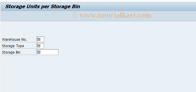SAP TCode LS28 - Display storage units / bin