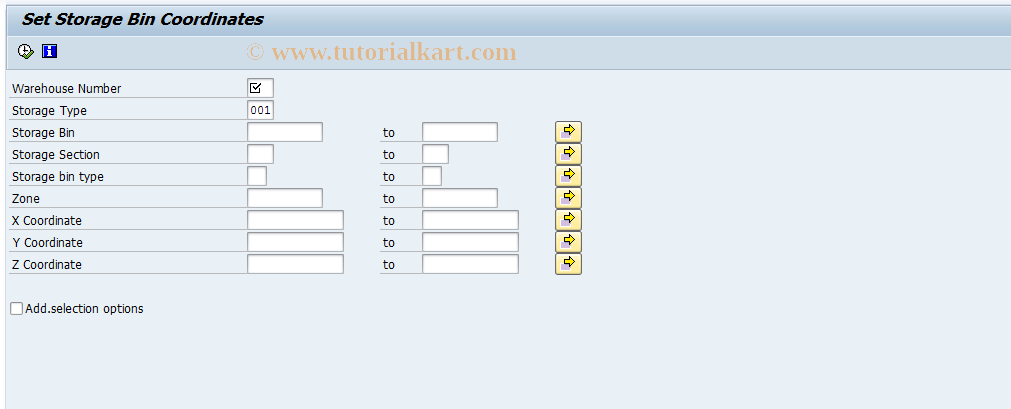 SAP TCode LSET_BIN_COORDINATES - Maintain Storage Bins by selection