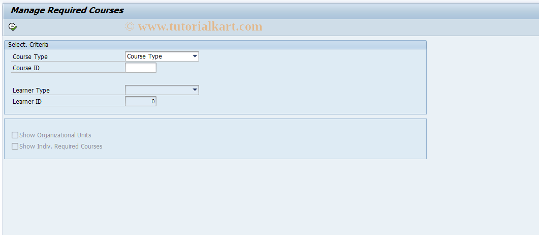 SAP TCode LSO_MMA_MGR - Manage Required Courses