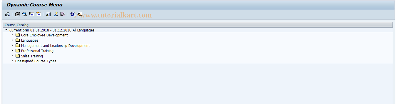 SAP TCode LSO_PSV2 - Dynamic Course Menu